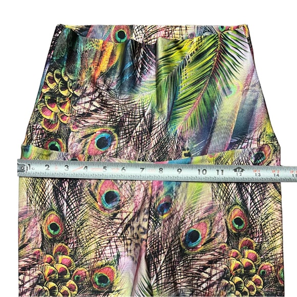 EUC Emily Hsu Designs S Peacock Leopard Print Long Legging Small Yoga High Waist - Picture 3 of 6